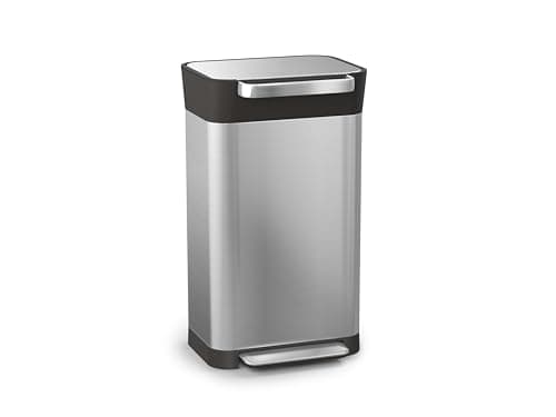 Joseph Joseph Titan 30 Trash Compactor Kitchen Bin, Stainless Steel, 90 