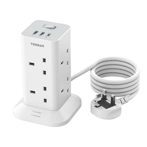 TESSAN Tower Extension Lead with USB C Slots