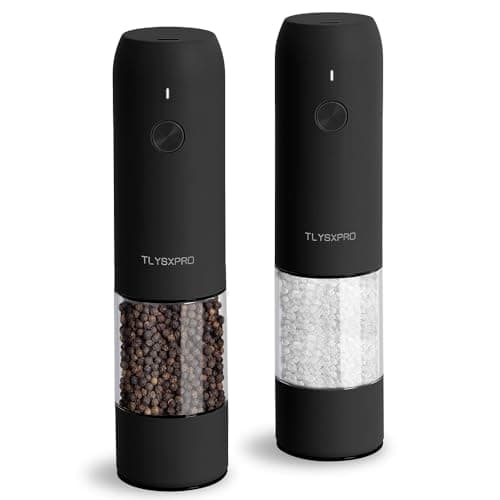 TLYSXPRO Electric Salt and Pepper Grinder Set, USB Rechargeable, Automat