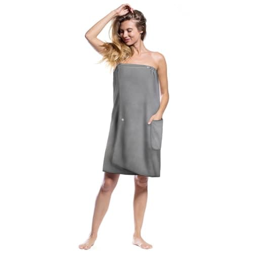 Aomig Women's Quick Dry Microfibre Body Wrap Towel Robe with Adjustable 