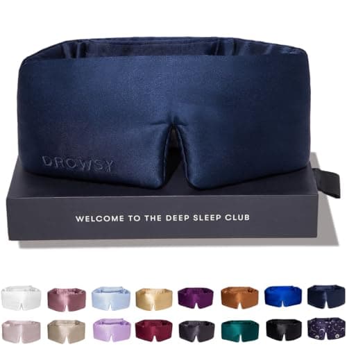 DROWSY Silk Sleep Mask. Face-Hugging, Padded Silk Cocoon for Luxury Slee