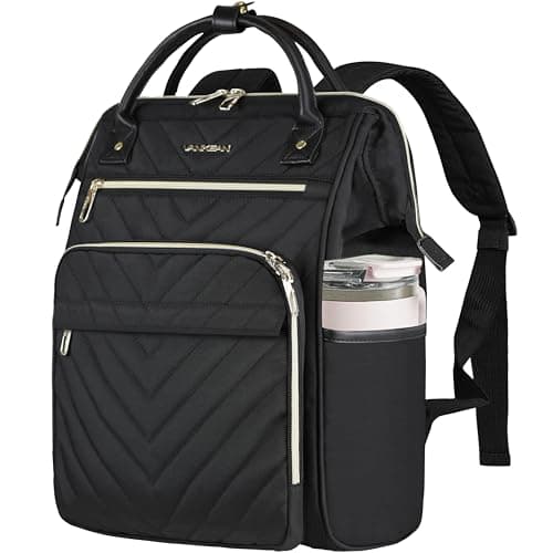 VANKEAN Laptop Backpack Women, 15.6" Computer Backpacks College Work Bla