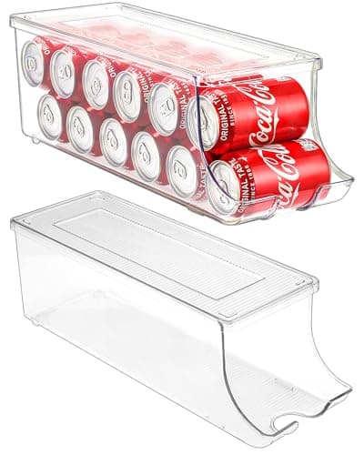 Puricon 2 Pcs Drink Can Organiser for Fridge with Lid