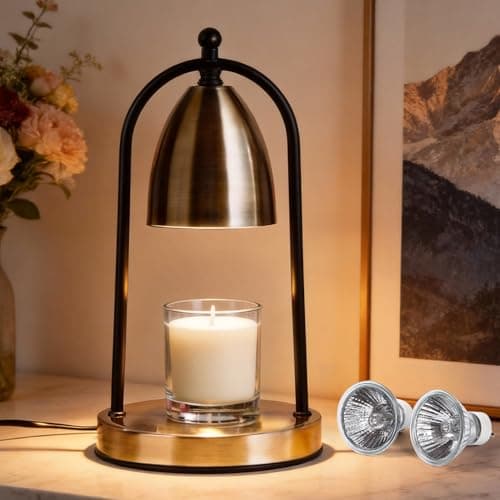 Woowtt Candle Warmer Lamp with Timer, UK Plug, Vintage Dimmable Candle M