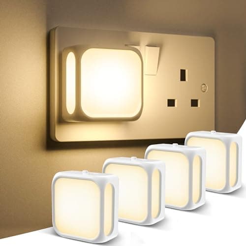 PURSNIC Night Light Plug in Wall, Dusk to Dawn, 3000K Warm White, 4 Pack