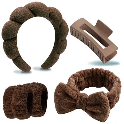 5 Pcs Spa Headbands for women and girls face washing, makeup, facial ski