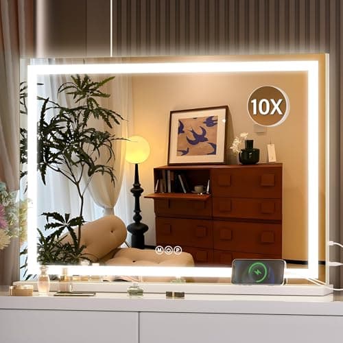 Hasipu Vanity Mirror with Lights, 70 x 50cm LED Makeup Mirror, Lighted M