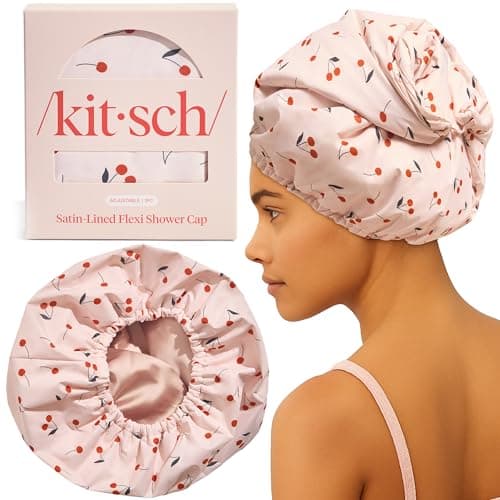 Kitsch Luxury Shower Caps for Women, Reusable and Waterproof
