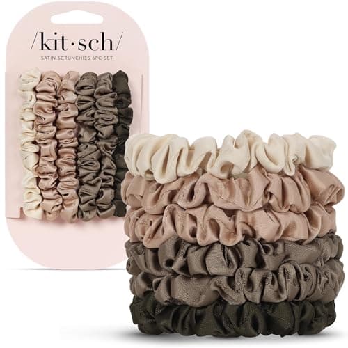 Kitsch Satin Scrunchies for Women 6pcs